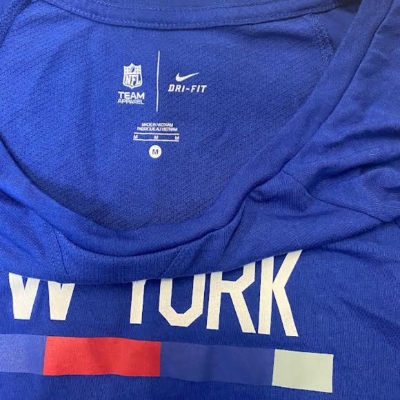 NWT NIKE Women DRI-FIT Running Training  NFL Football NEW YORK Giants Top Tee - Picture 5 of 6